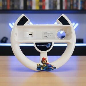 Mario Kart Nintendo Wii Steering Wheel Controller White Racing NO CONTROLLER